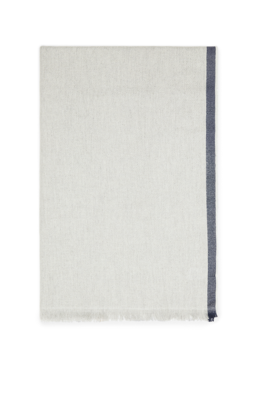 Brunello Cucinelli Cashmere Stripe-detail Diagonal Scarf In Neutral