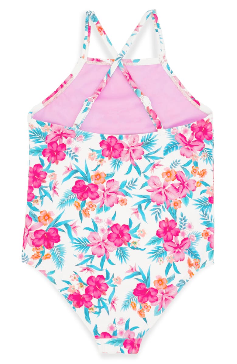 Feather 4 Arrow Kids' High Tide UPF 50+ One-Piece Swimsuit, Alternate, color, White Multi