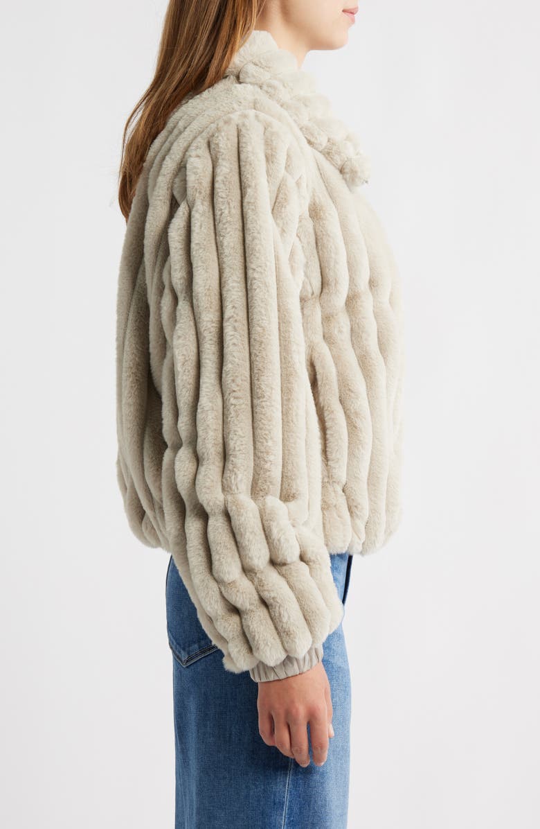 Save The Duck Elina Faux Fur Jacket, Alternate, color, Rainy Beige