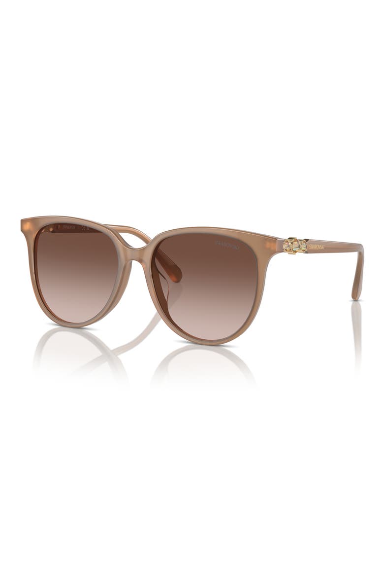 56mm Gradient Round Sunglasses, Alternate, color, OPAL BEIGE