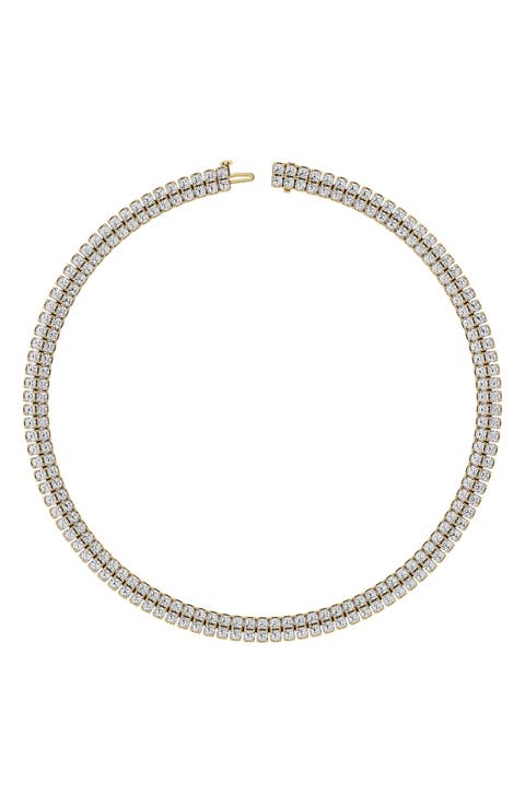 18K Gold Double Row Lab Created Diamond Necklace - 38.13 ctw (Nordstrom Exclusive)
