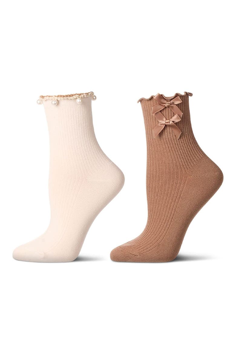 2-Pack Assorted Fashion Ankle Socks, Alternate, color, BROWN