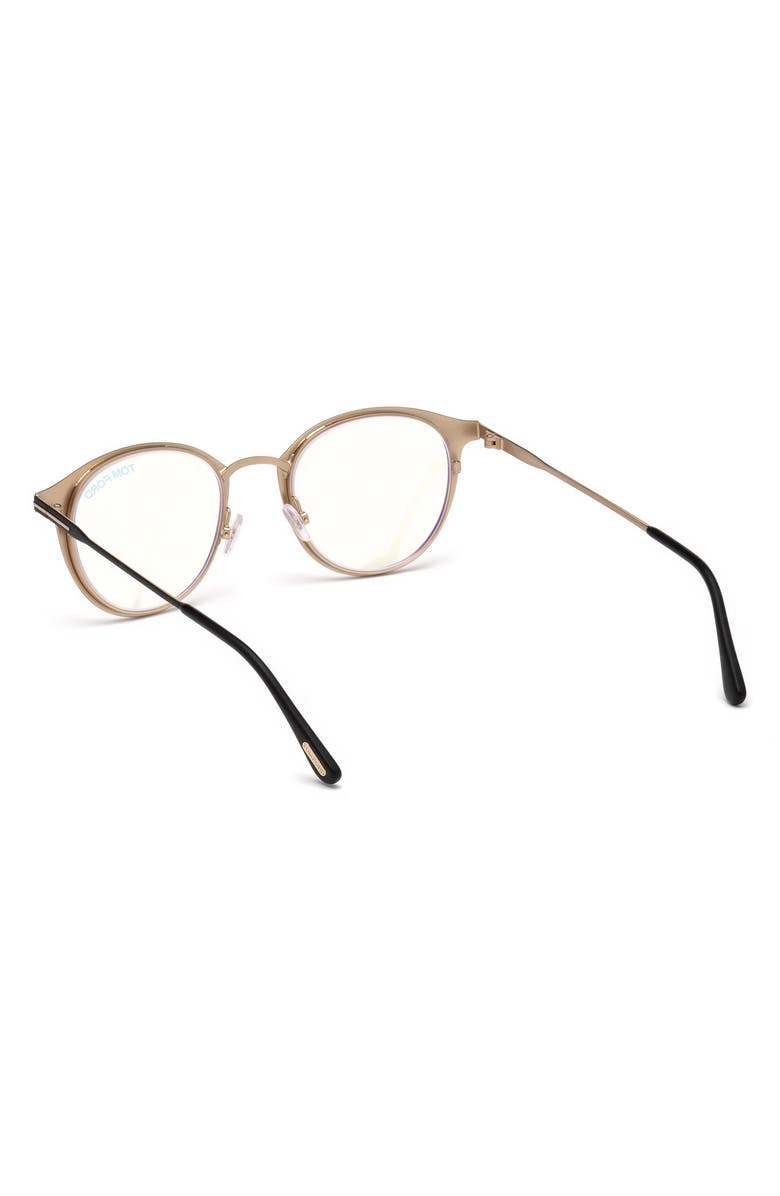 TOM FORD 49mm Small Oval Optical Glasses, Alternate, color, Matte Black