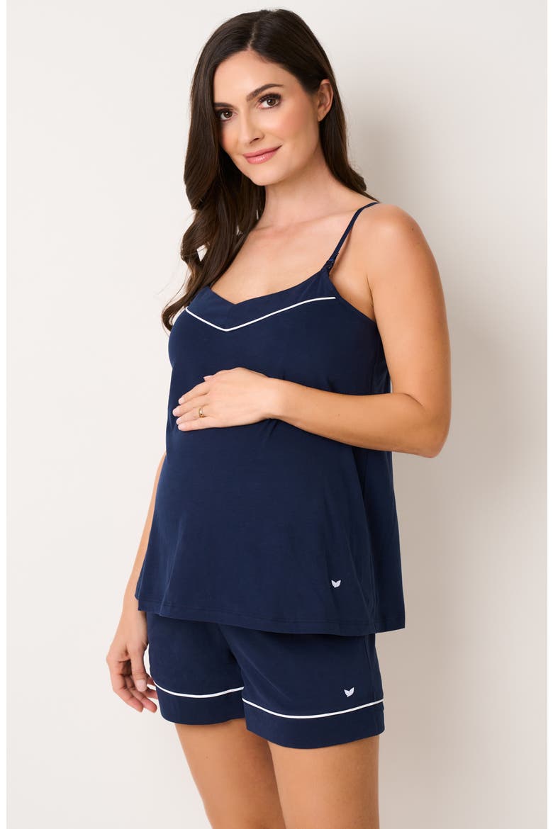3-Piece Cotton Maternity Set, Alternate, color, NAVY