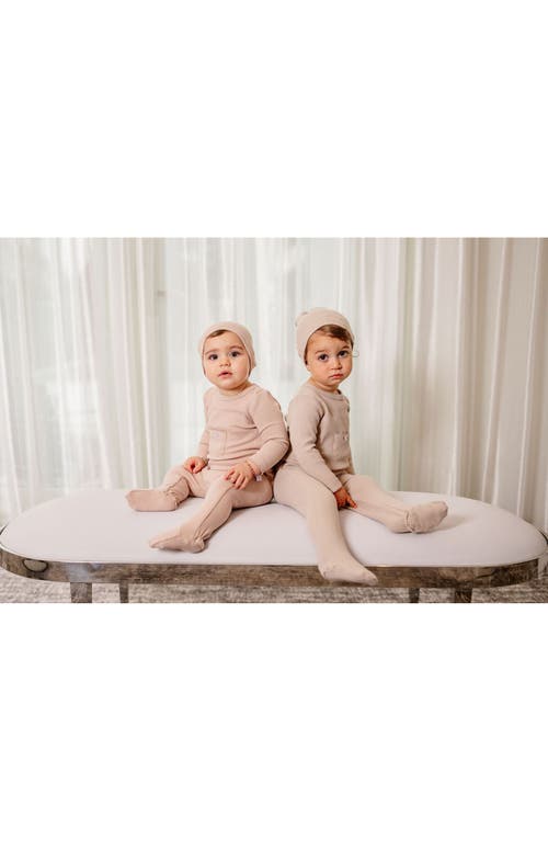 Pouf Girls Ribbed Pocket Footie In Brown