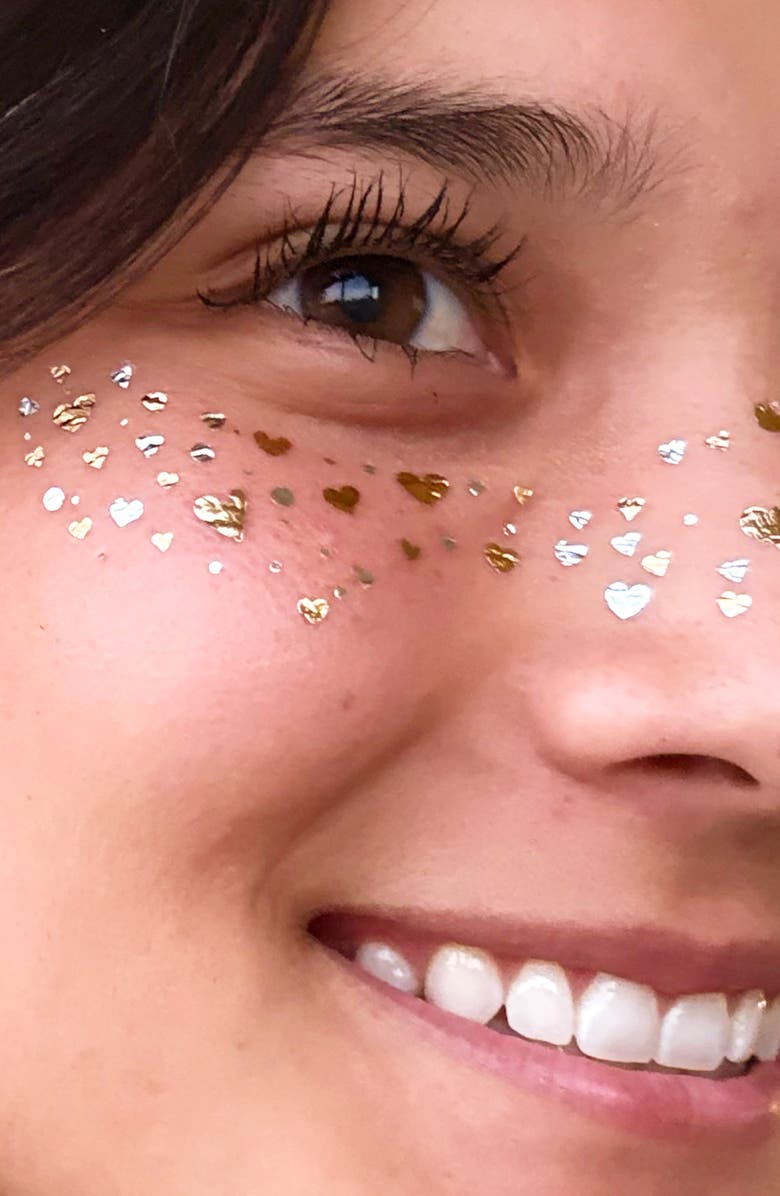 Sunshine & Glitter Kids' XOXO Temporary Tattoos, Alternate, color, Gold