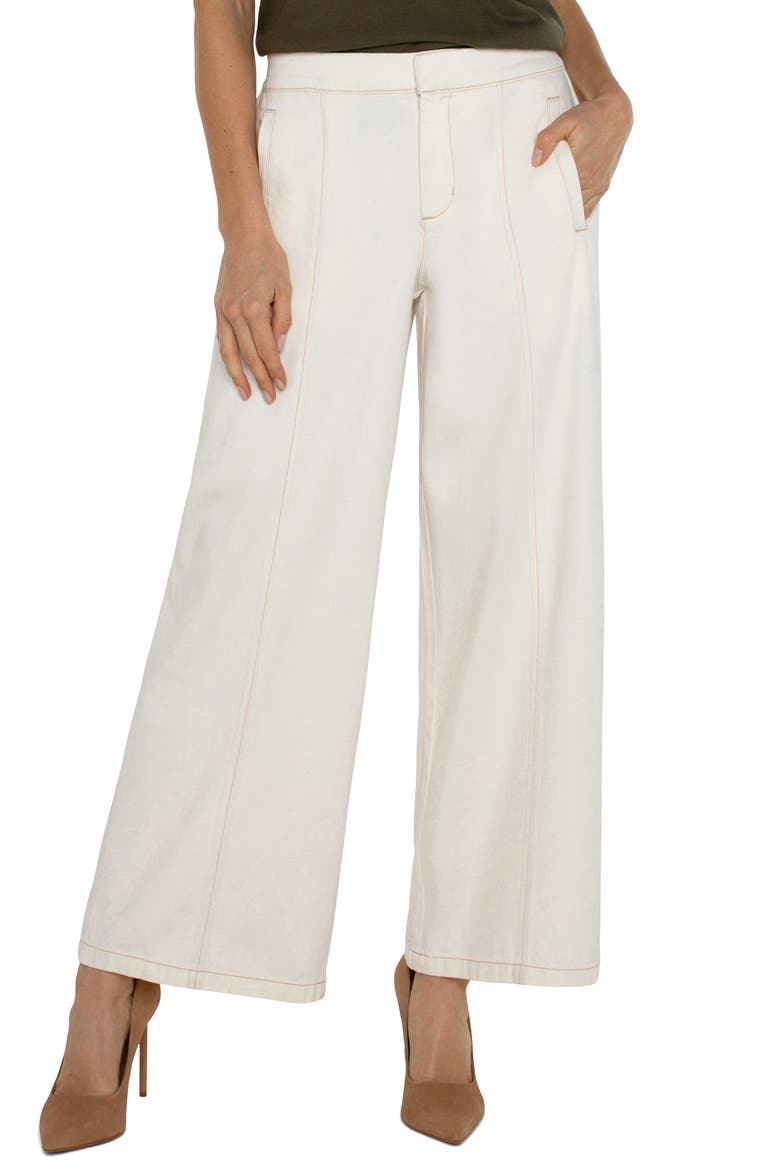 Cotton Blend Crop Wide Leg Pants, Alternate, color, ANTIQUE ECRU