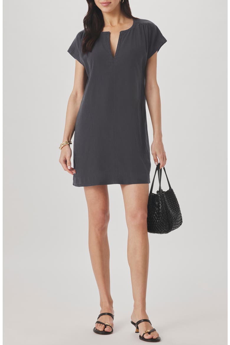 Short Sleeve Shift Dress, Main, color, LEAD BLACK