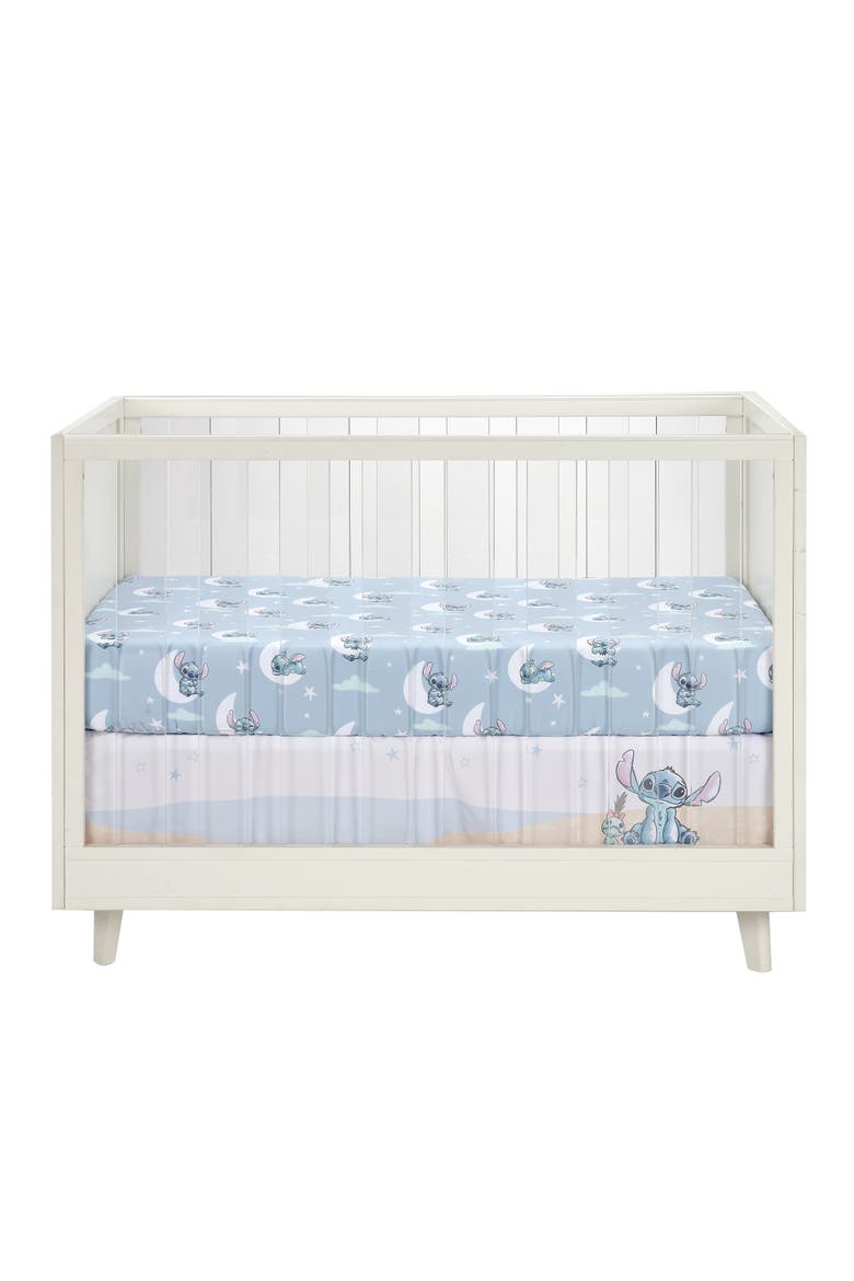 Disney Stitch Soft Microfiber Baby Fitted Crib Sheet, Alternate, color, Blue