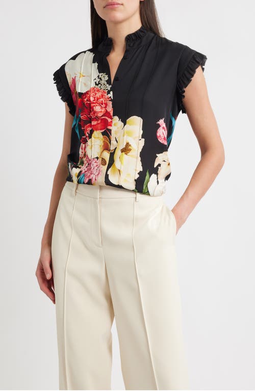 Elie Tahari Chloe Regent Floral Silk Blend Button-up Shirt In Multi