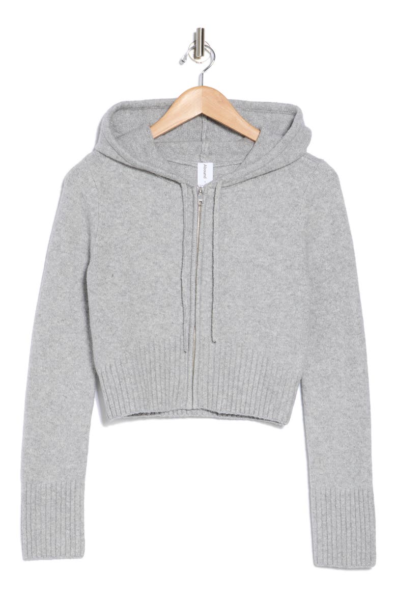 Front Zip Hooded Sweater, Alternate, color, GREY HEATHER