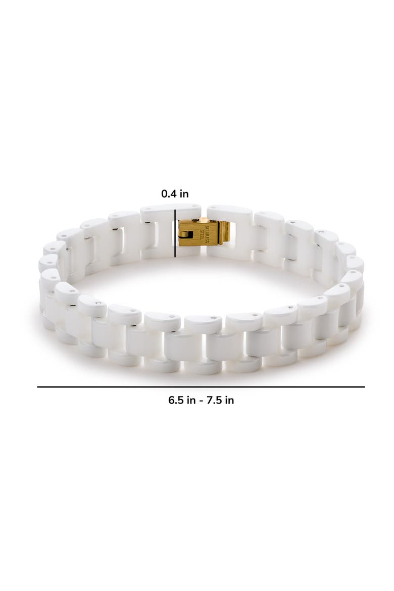 Ora Ceramic Watchstrap Bracelet, Alternate, color, GOLD / WHITE