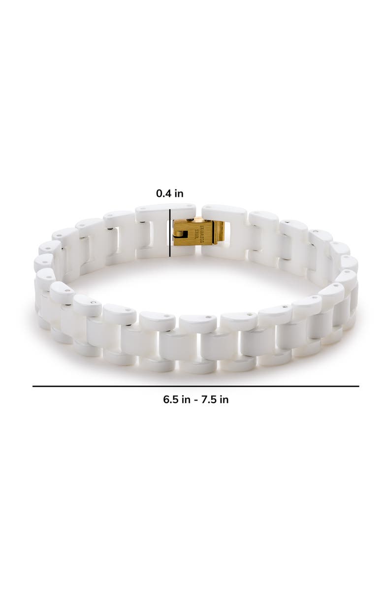 Ana Luisa Ora Ceramic Watchstrap Bracelet, Alternate, color, Gold / White
