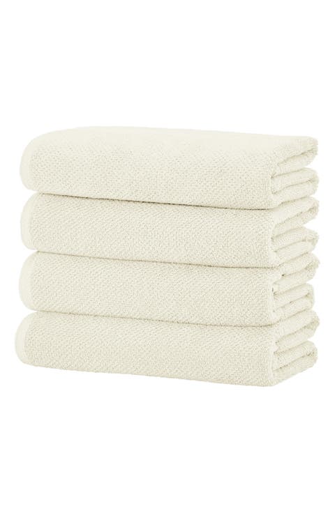 Set of 4 Textured Bath Towels