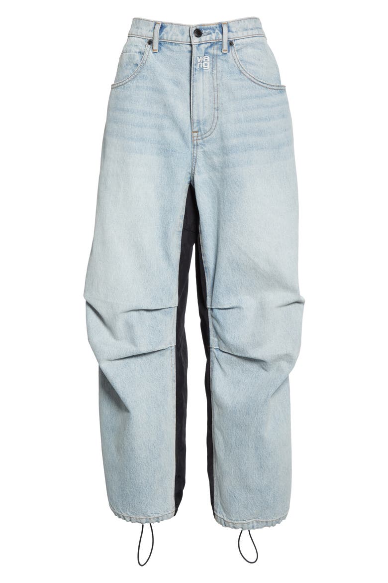 Pack Mixed Media Pants, Alternate, color, BLEACH/ BLACK