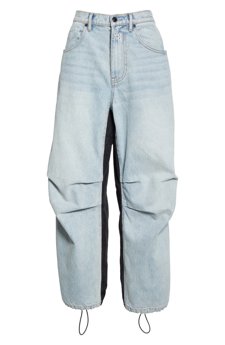 Denim x Alexander Wang Pack Mixed Media Pants, Alternate, color, 