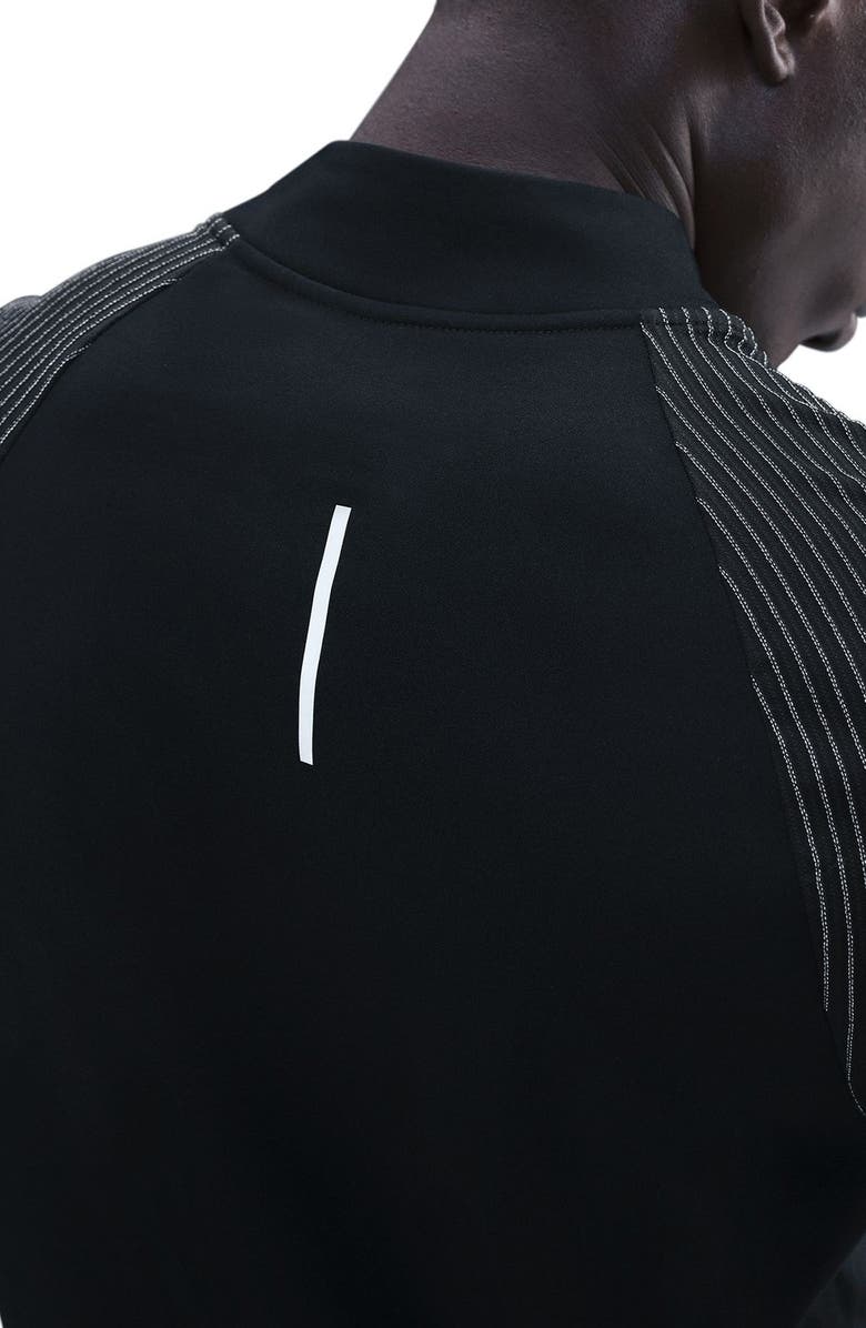 Nike Dri-FIT Half Zip Running Top with Reflective Accents, Alternate, color, Black/ Reflective Silv