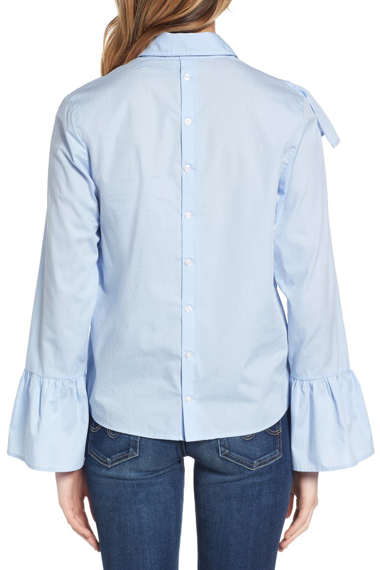 Asymmetrical Ruffle Blouse, Alternate, color, BLUE