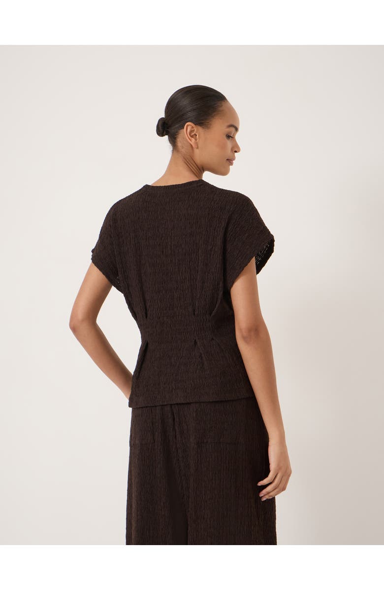Hush Keira Textured Pleat Release Jersey Top, Alternate, color, Dark Brown