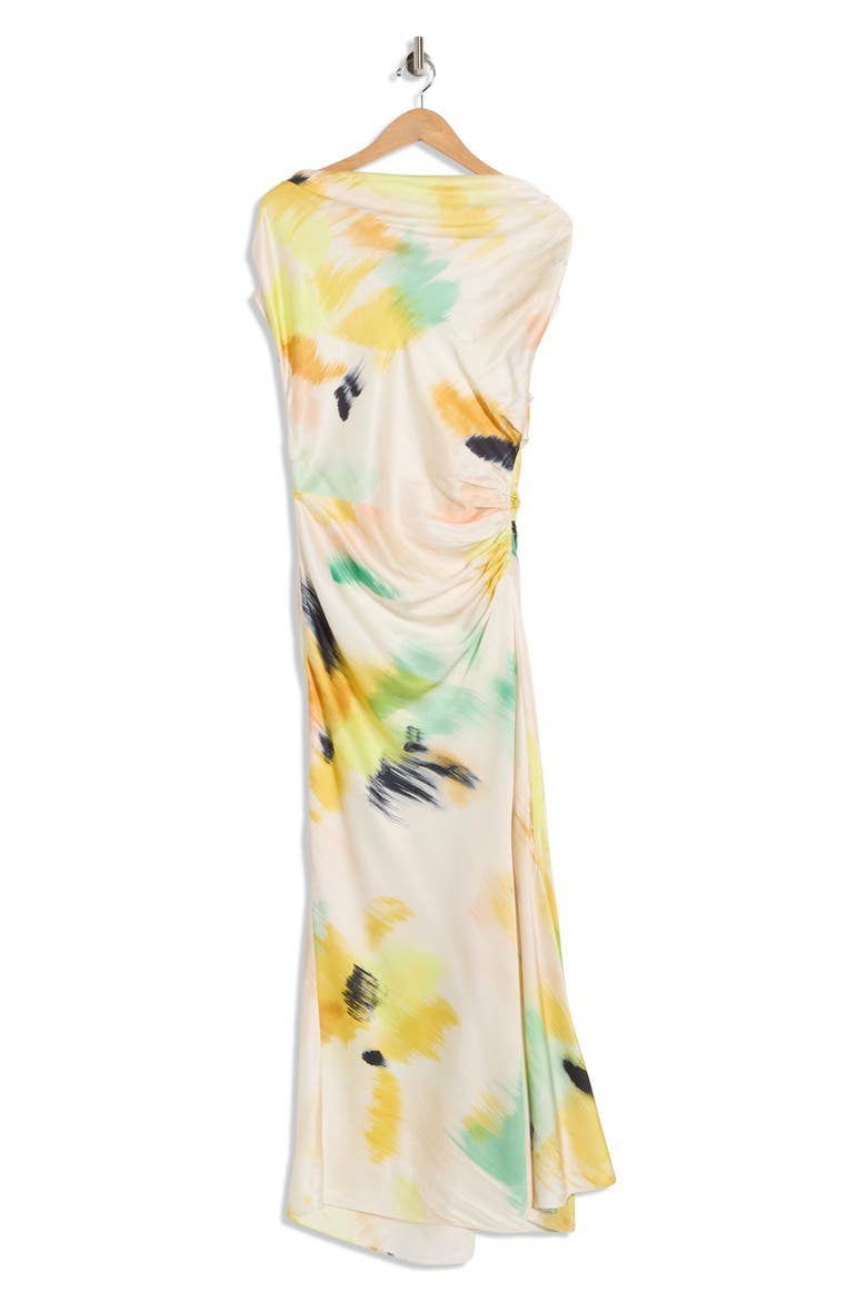 Penny Ruched One-Shoulder Maxi Dress, Alternate, color, FLORAL MULTI