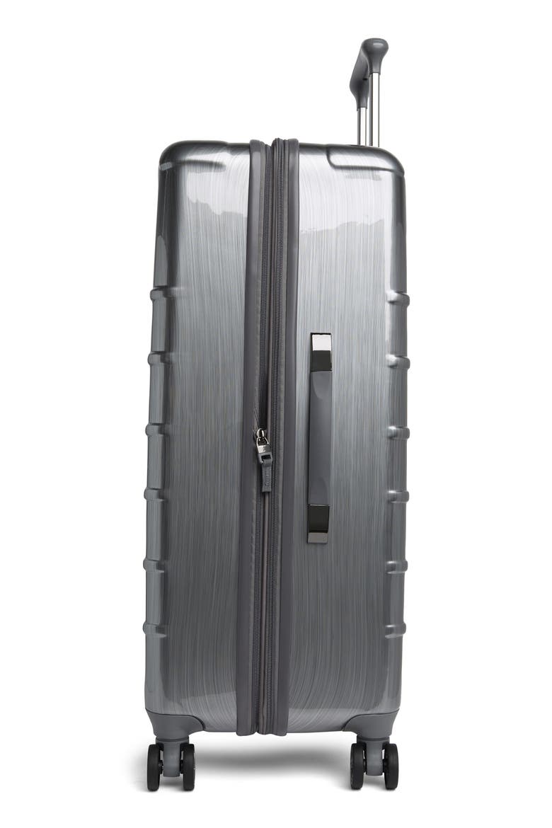 Rollmaster™ Lite 28" Expandable Large Checked Hardside Spinner Luggage, Alternate, color, SILVER