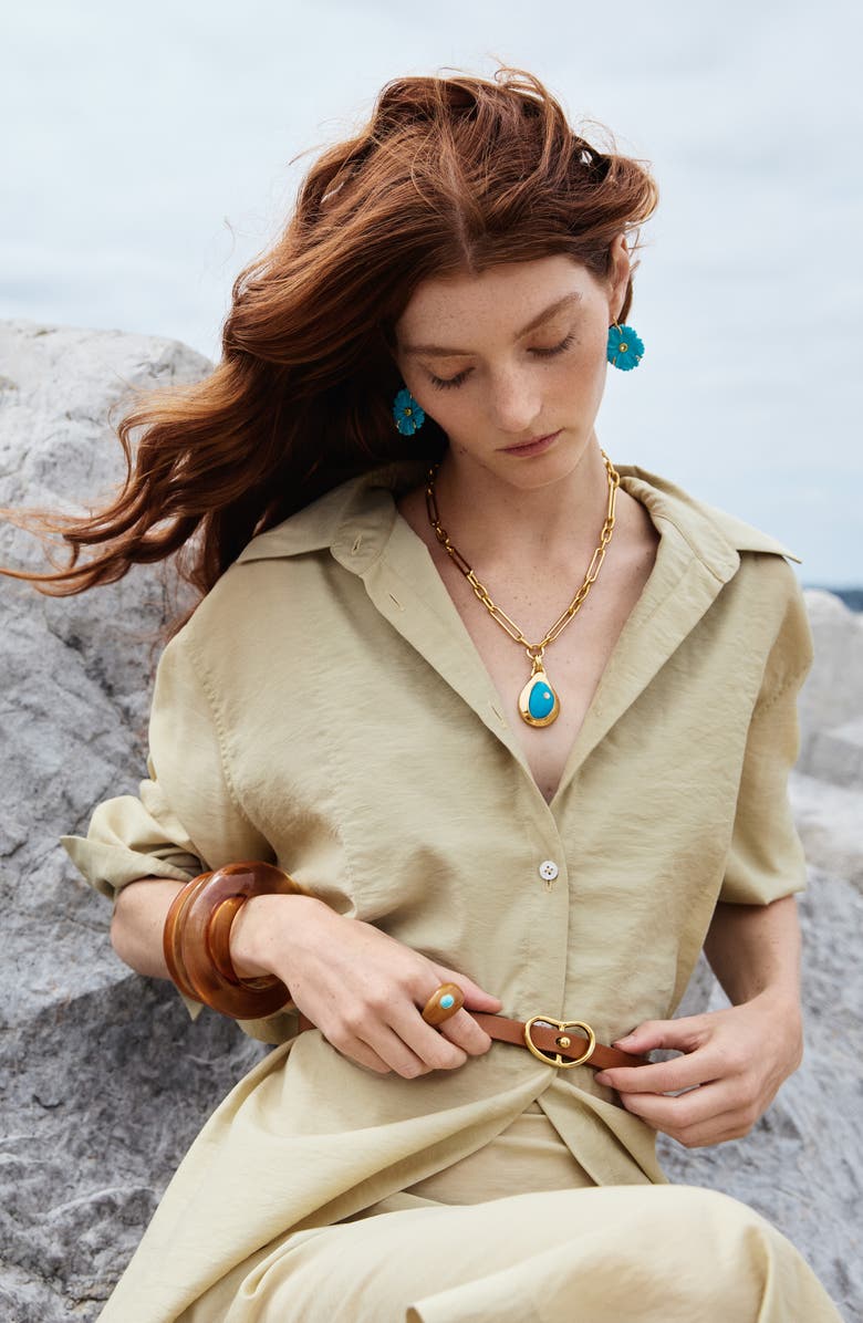 Lizzie Fortunato Pond Pendant Necklace, Alternate, color, Blue