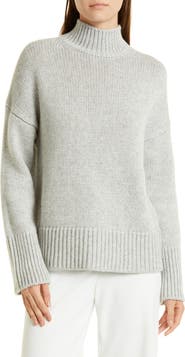 Vince Rib Trim Mock Neck Wool & Cashmere Sweater