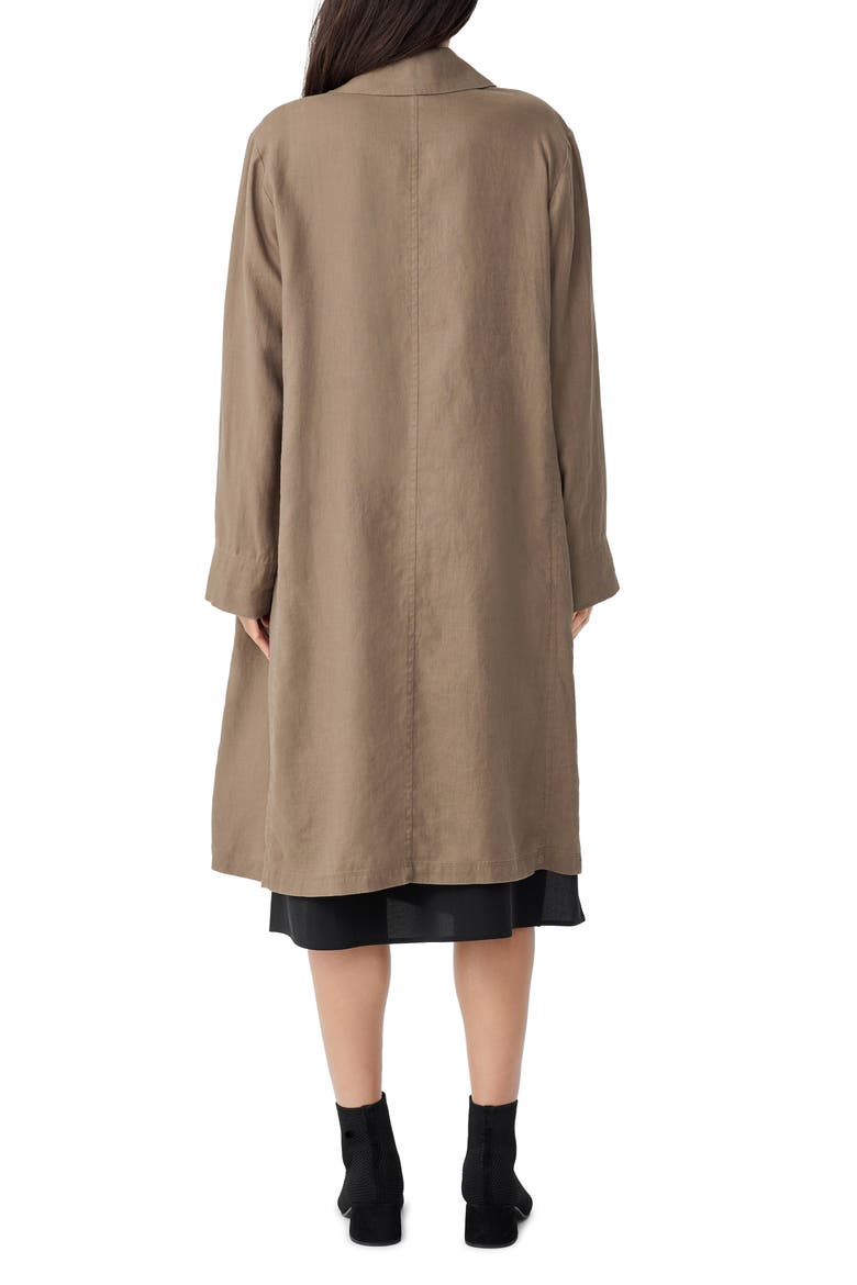 Organic Linen Trench Coat, Alternate, color, COBBLESTONE