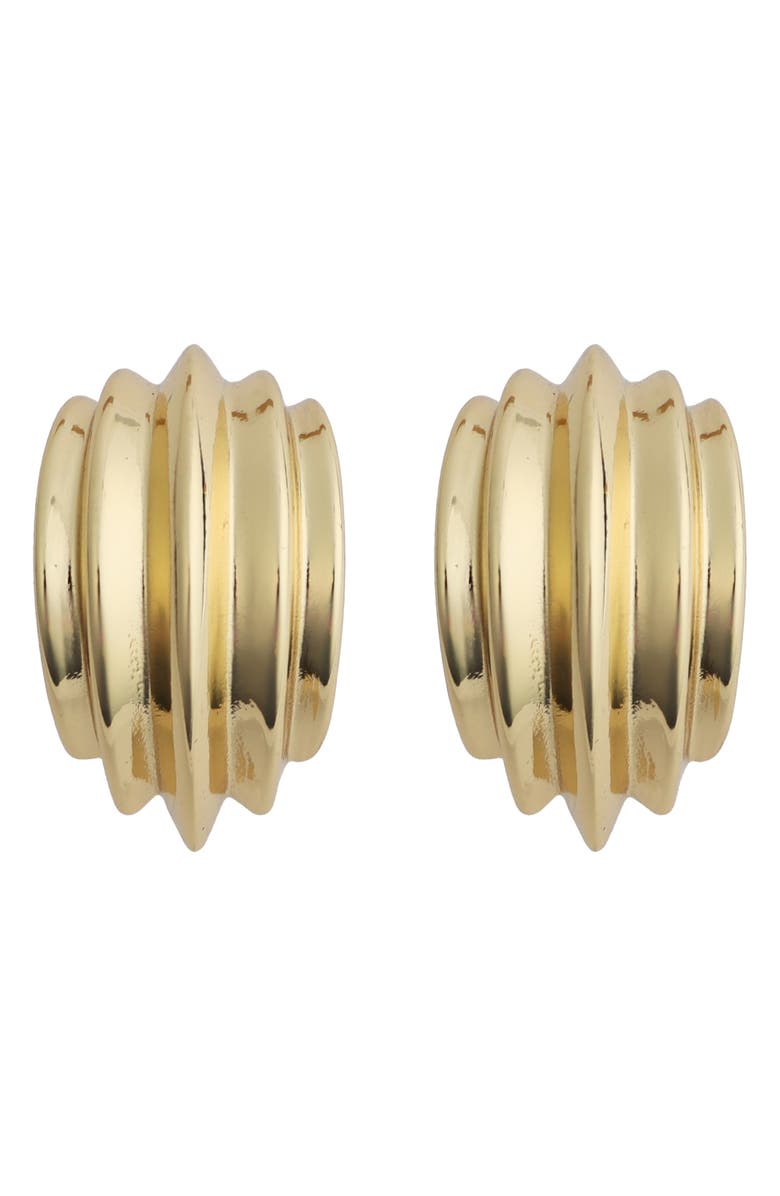 Panacea Grooved Half Hoop Earrings, Main, color, Gold