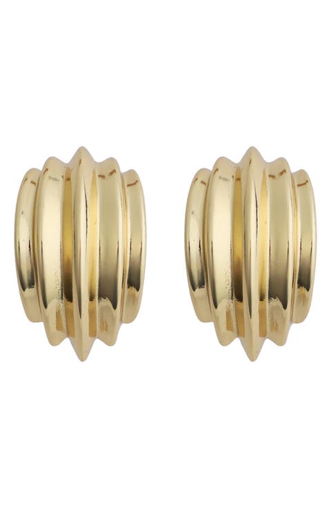 Grooved Half Hoop Earrings