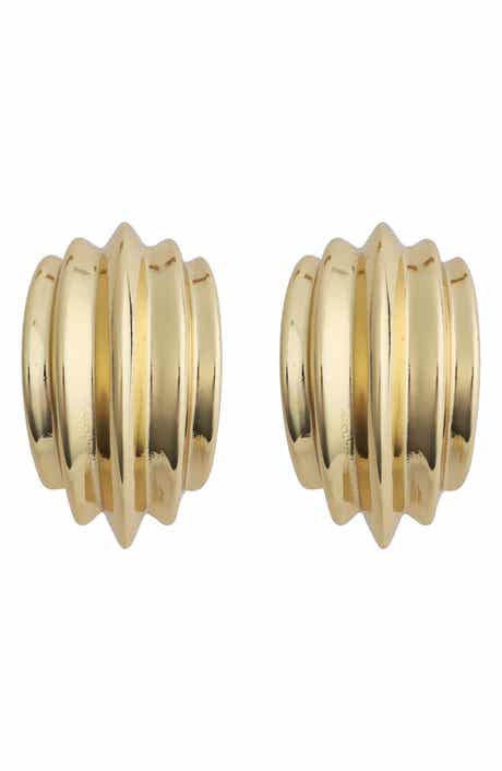 Panacea Grooved Half Hoop Earrings