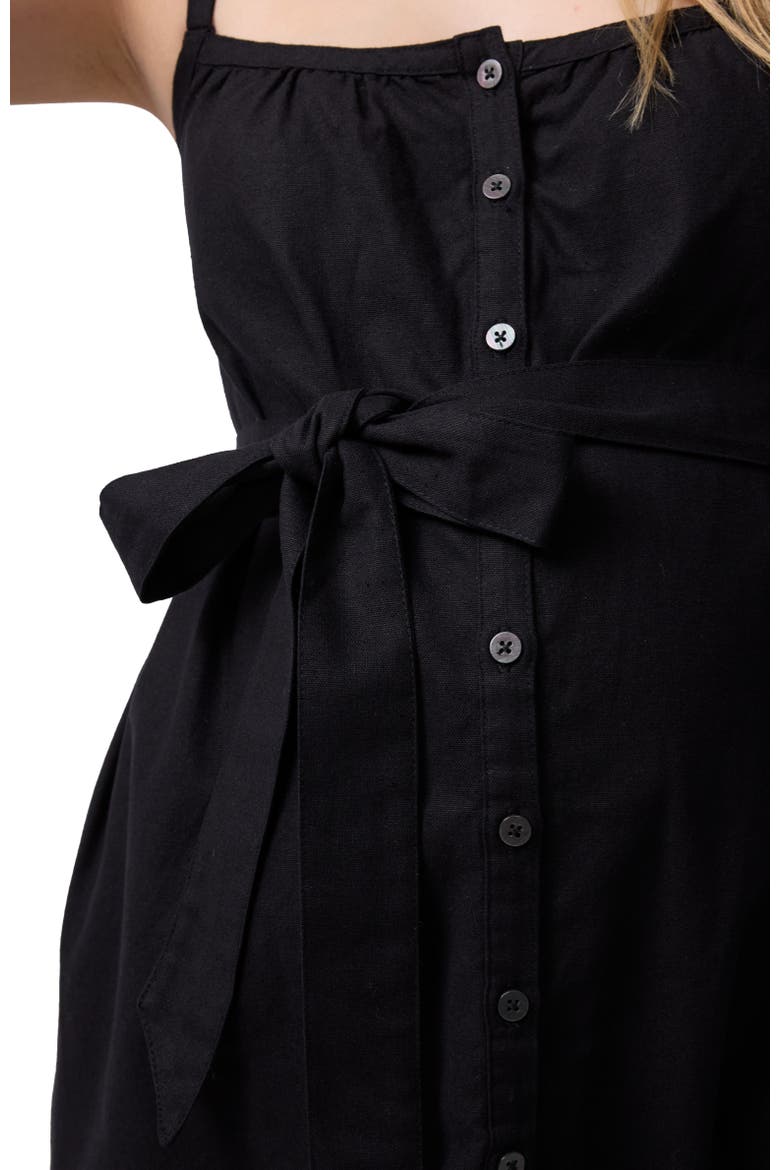 Sleeveless Button Front Midi Dress, Alternate, color, Black