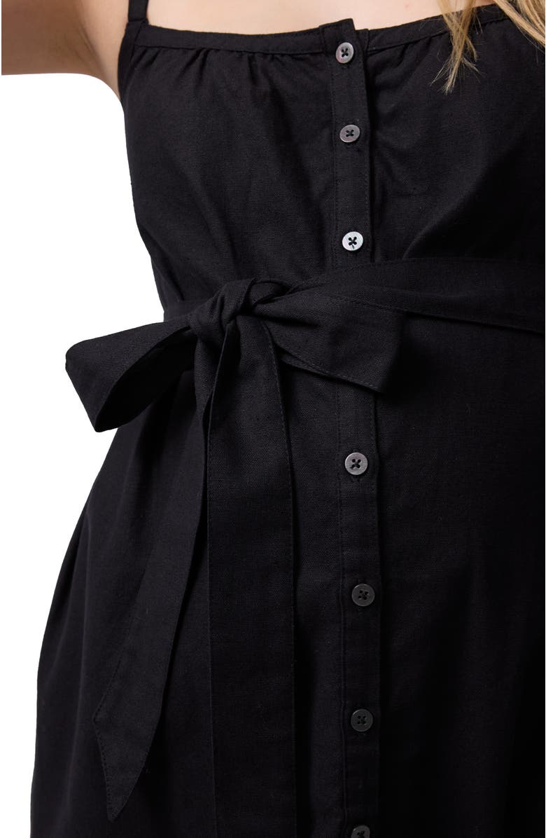 Ingrid & Isabel Sleeveless Button Front Midi Dress, Alternate, color, Black