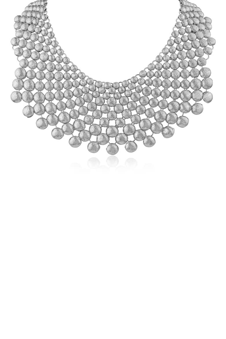 Glam Ball Bib Necklace (Nordstrom Exclusive), Main, color, SILVER