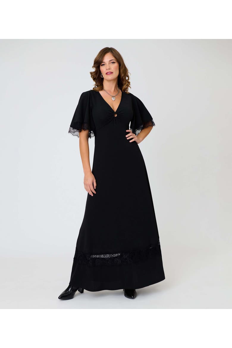 Cut Out Knit Maxi Dress, Main, color, Black Solid