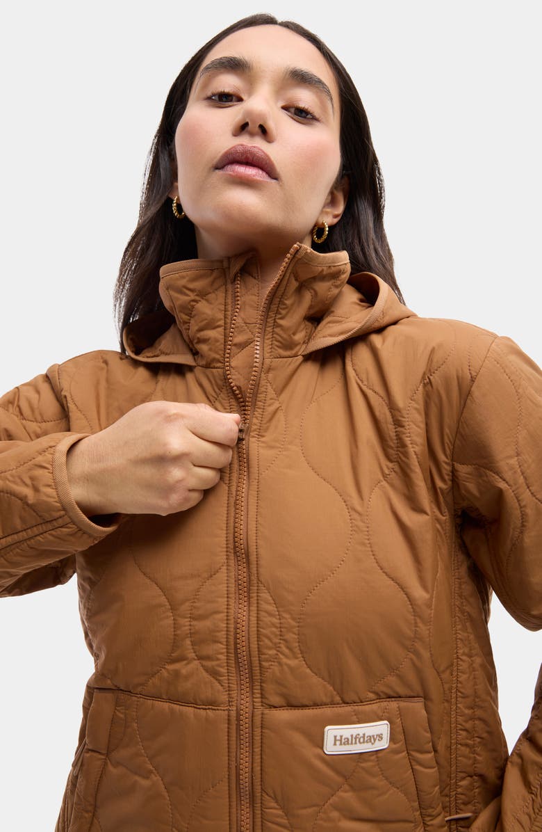 Halfdays Bessie Water Resistant Packable Quilted Puffer Jacket, Alternate, color, Nuthatch