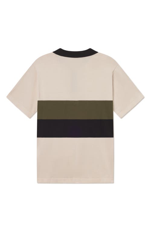 Les Deux Raul Colorblock Stripe Zip Polo In White