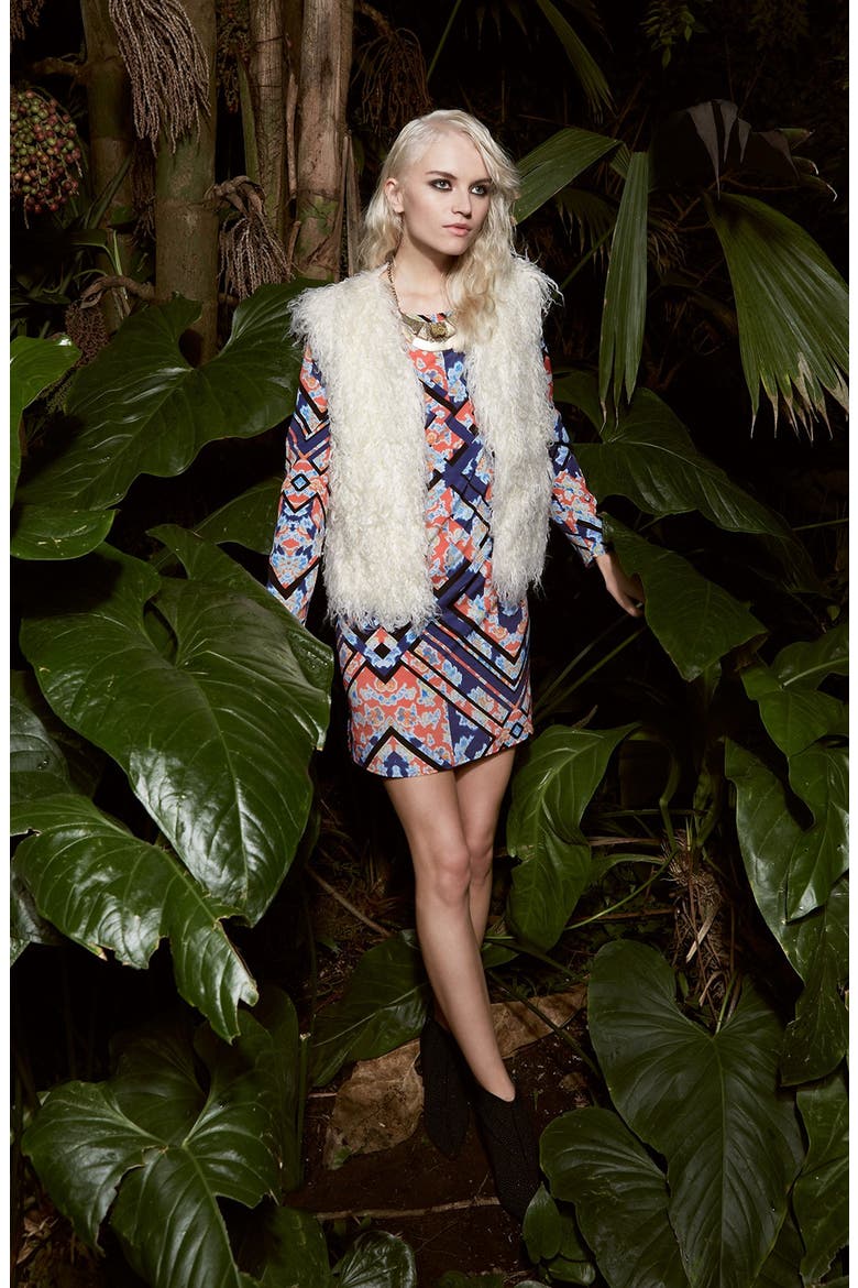 Shaggy Faux Fur Vest, Alternate, color, IVORY