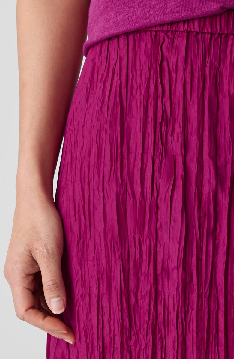 Eileen Fisher Crinkled Silk Midi Skirt, Alternate, color, Sangria