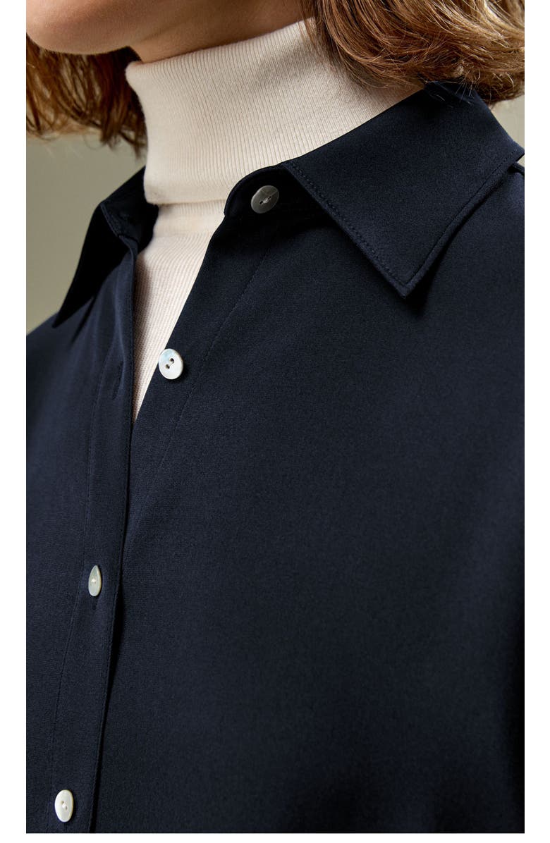 Lilysilk The One Relaxed Fit Silk Shirt, Alternate, color, Midnight Blue
