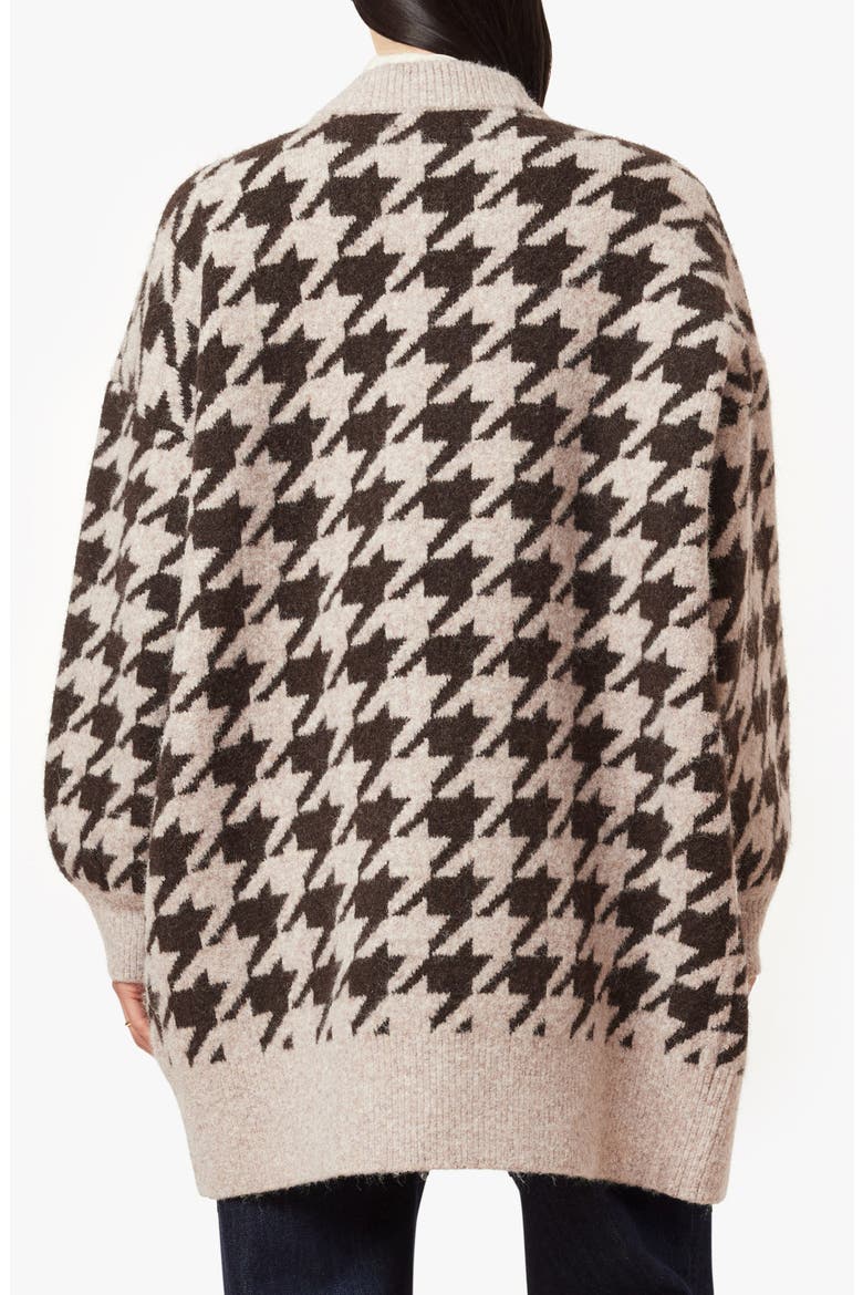 Houndstooth Cardigan, Alternate, color, TAUPE HOUNDSTOOTH
