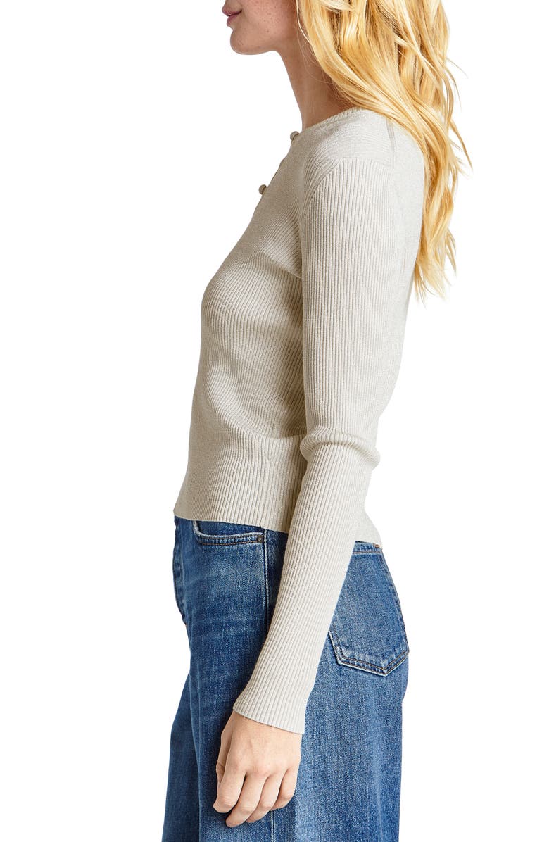 Splendid Peyton Keyhole Metallic Rib Sweater, Alternate, color, 