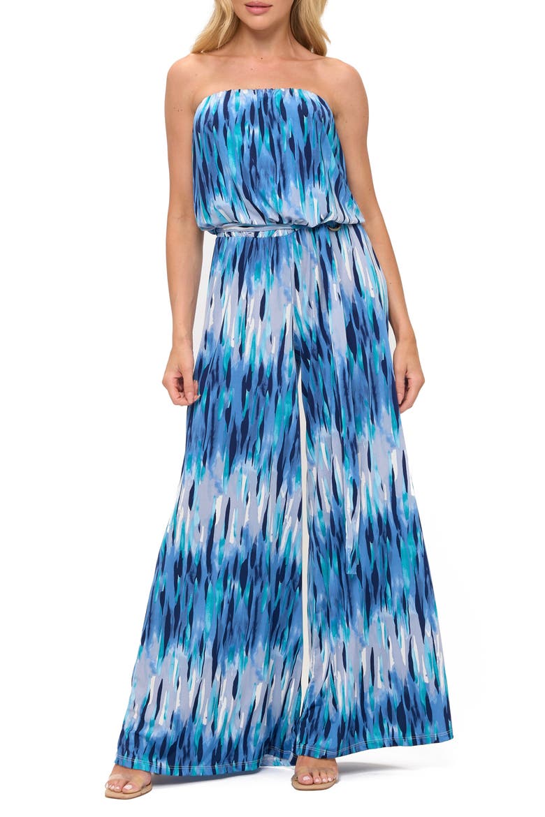 Sleeveless Wide Leg Jumpsuit, Main, color, BLUE MULTI