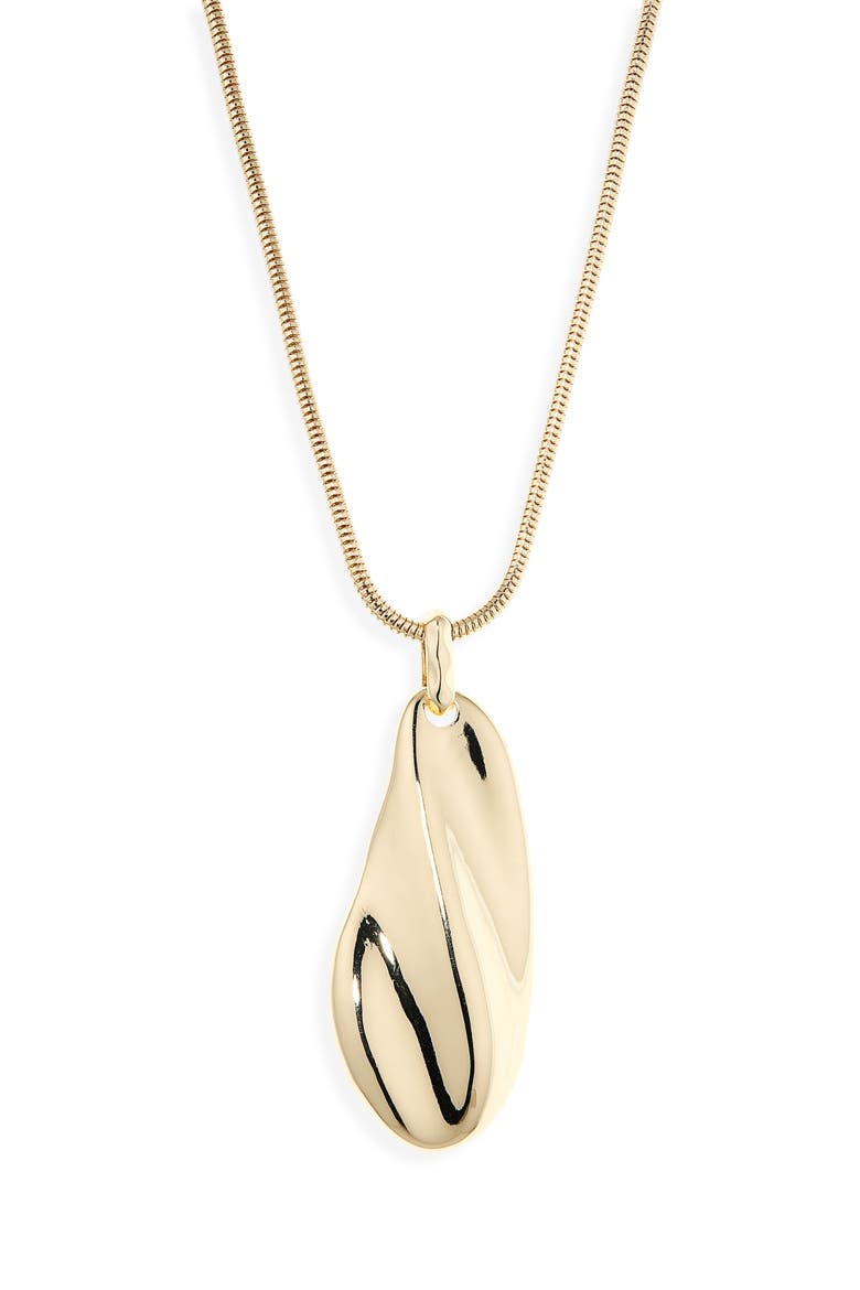 Molten Pendant Drop Necklace, Main, color, GOLD