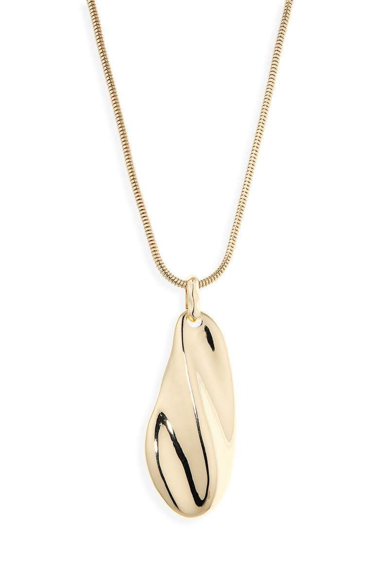 NORDSTROM RACK Molten Pendant Drop Necklace, Main, color, Gold