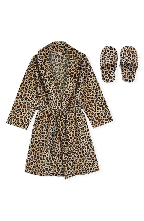 Kids' Flannel Fleece Robe & Slippers Set (Big Kid)