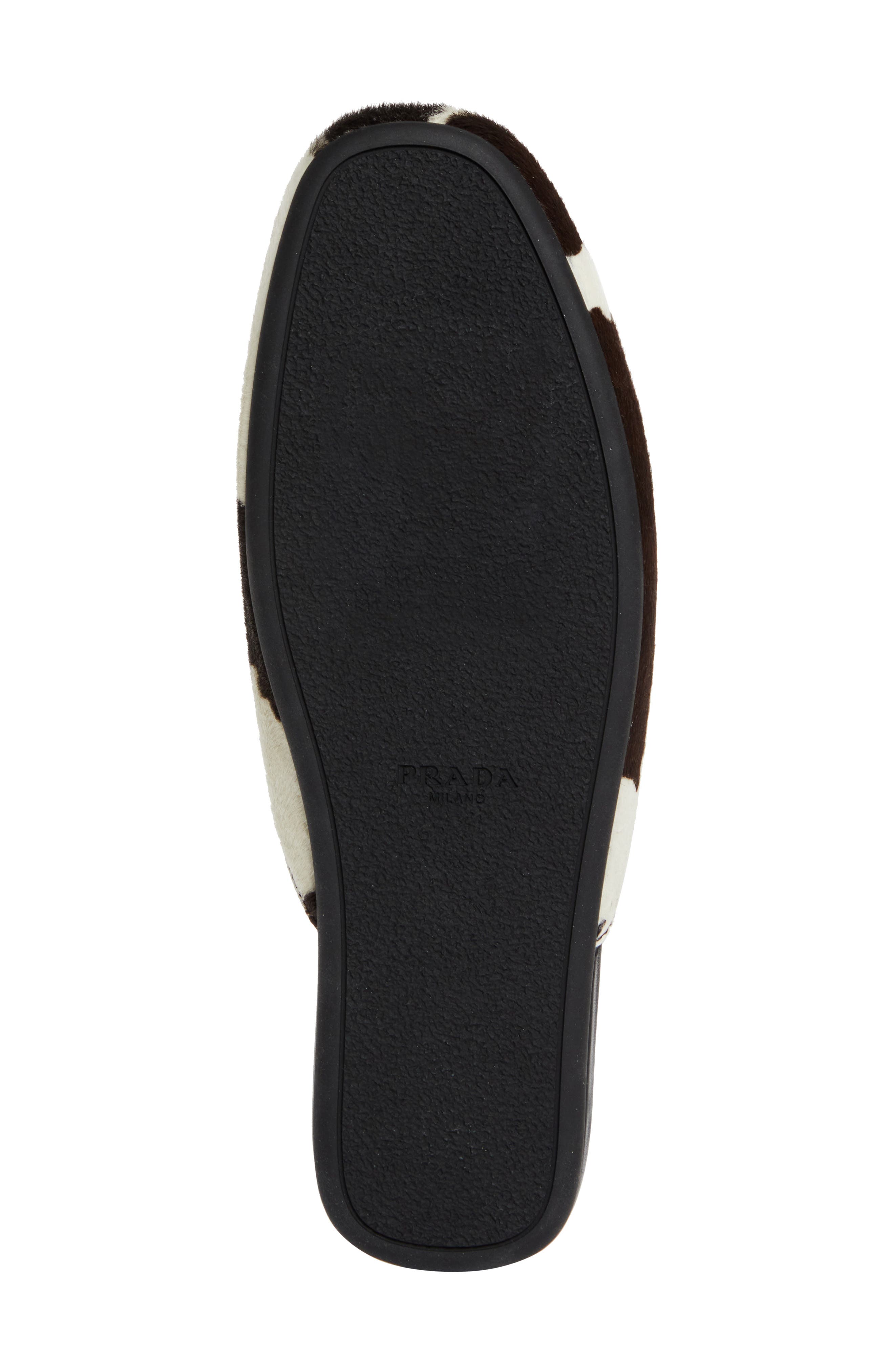 Prada Genuine Calf Hair Mule, Alternate, color, Bianco/ Moro