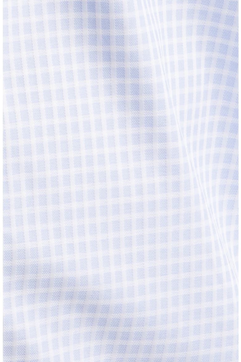 Trim Fit Textured Check Cotton Dress Shirt, Alternate, color, LIGHT BLUE