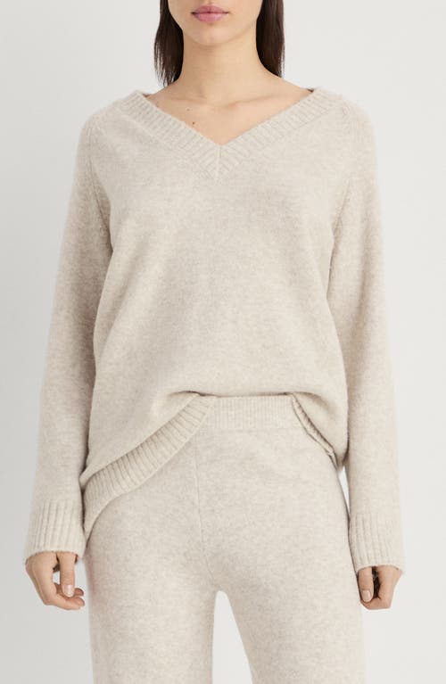 Mango V-neck Knit Sweater Beige In Neutral
