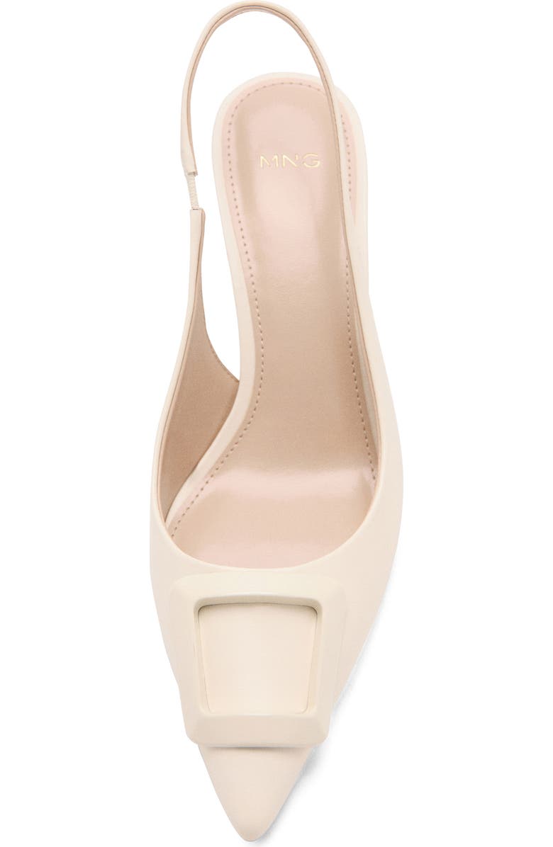 MANGO Slingback Pointed Toe Pump, Alternate, color, Ecru